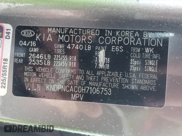 ✅ 2017 Kia Sportage EX • VIN: KNDPNCAC0H7106753 • Лот: 86475105. Опубликован ранее на Copart с пробегом 53 794 миль. Бесплатный доступ к архиву аукционных продаж из США и подробный отчёт об истории автомобиля на DreamBid. Изображение 13.