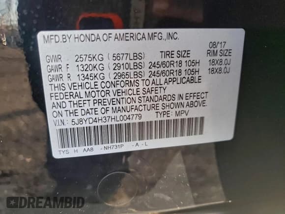 ✅ 2017 Acura MDX • VIN: 5J8YD4H37HL004779 • Лот: 94563055. Опубликован ранее на Copart с пробегом 147 923 миль. Бесплатный доступ к архиву аукционных продаж из США и подробный отчёт об истории автомобиля на DreamBid. Изображение 13.