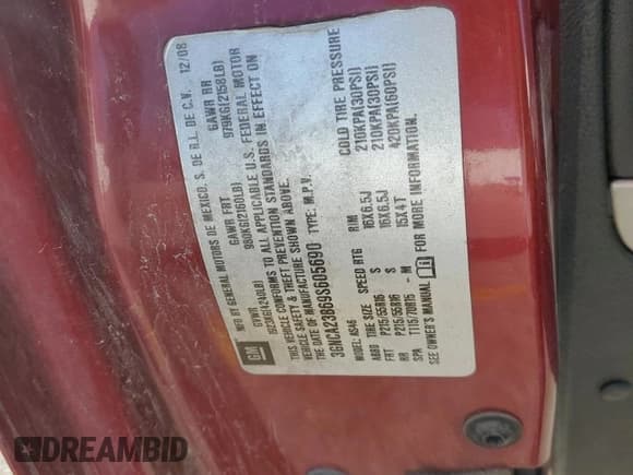 ✅ 2009 Chevrolet HHR 1LT • VIN: 3GNCA23B69S605690 • Lot: 78911764. Listed on Copart with Not provided. Free auction sales archive from the USA and detailed vehicle history report at DreamBid. Image 12.