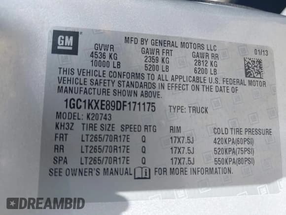 ✅ 2013 Chevrolet Silverado 2500HD LT • VIN: 1GC1KXE89DF171175 • Лот: 42229149. Опубликован ранее на IAAI с пробегом 160 864 миль. Бесплатный доступ к архиву аукционных продаж из США и подробный отчёт об истории автомобиля на DreamBid. Изображение 9.