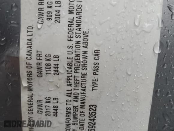 ✅ 2006 Chevrolet Monte Carlo LTZ • VIN: 2G1WN161569243523 • Lot: 43474385. Listed on Copart with Not provided. Free auction sales archive from the USA and detailed vehicle history report at DreamBid. Image 13.