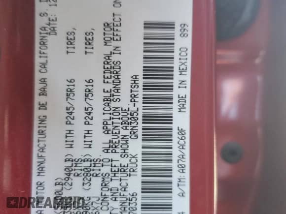 2022 Toyota Tacoma SR with VIN 3TMCZ5ANXNM470356, listed as a Copart auction lot 82718045 with 37,525 mi miles and Salvage title. Bid and sale history available at DreamBid. Image 12.