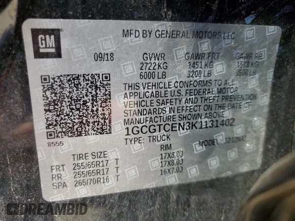 ✅ 2019 Chevrolet Colorado 4WD LT • VIN: 1GCGTCEN3K1131402 • Lot: 42211355. Listed on Copart with 69,724 mi. Free auction sales archive from the USA and detailed vehicle history report at DreamBid. Image 14.