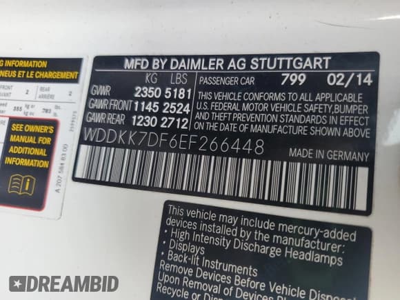 ✅ 2014 Mercedes-Benz E 550 • VIN: WDDKK7DF6EF266448 • Lot: 91807585. Listed on Copart with 77,108 mi. Free auction sales archive from the USA and detailed vehicle history report at DreamBid. Image 12.