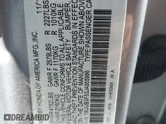 ✅ 2018 Acura TLX Technology • VIN: 19UUB3F53JA005996 • Lot: 47703715. Listed on Copart with 188,951 mi. Free auction sales archive from the USA and detailed vehicle history report at DreamBid. Image 12.