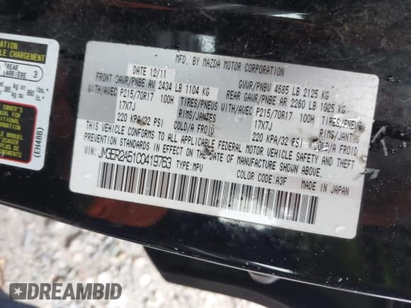 ✅ 2012 Mazda CX-7 i SV • VIN: JM3ER2A51C0419763 • Lot: 42223962. Wystawiony na IAAI z przebiegiem 159 603 mil. Bezpłatny archiwum sprzedaży aukcyjnych z USA i szczegółowy raport historii pojazdu na DreamBid. Zdjęcie 9.