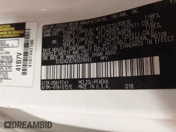 ✅ 2006 Toyota Sienna LE • VIN: 5TDZA23C76S578043 • Lot: 43862929. Listed on IAAI with 224,784 mi. Free auction sales archive from the USA and detailed vehicle history report at DreamBid. Image 9.