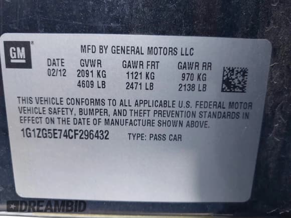 ✅ 2012 Chevrolet Malibu LTZ • VIN: 1G1ZG5E74CF296432 • Лот: 43353525. Опубликован ранее на IAAI с пробегом 136 647 миль. Бесплатный доступ к архиву аукционных продаж из США и подробный отчёт об истории автомобиля на DreamBid. Изображение 9.