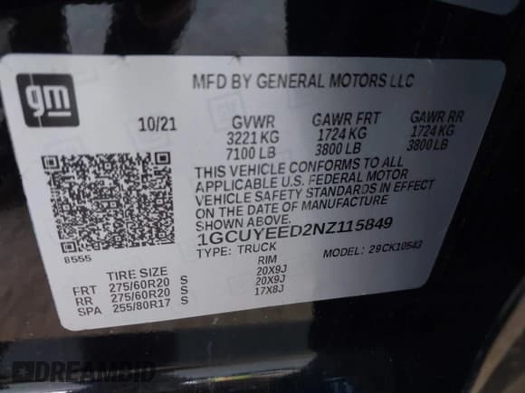 ✅ 2022 Chevrolet Silverado 1500 RST • VIN: 1GCUYEED2NZ115849 • Лот: 43515982. Опубликован ранее на IAAI с пробегом 107 122 миль. Бесплатный доступ к архиву аукционных продаж из США и подробный отчёт об истории автомобиля на DreamBid. Изображение 9.