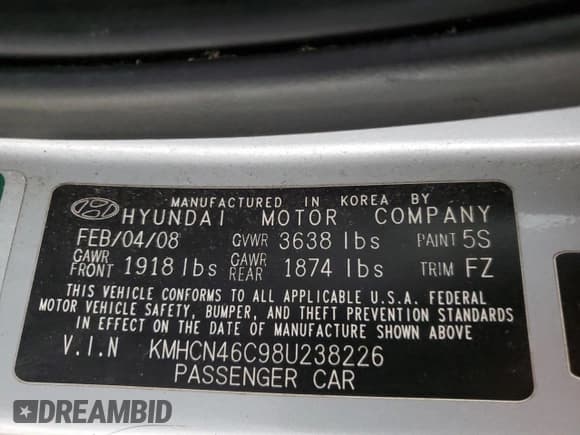 ✅ 2008 Hyundai Accent GLS • VIN: KMHCN46C98U238226 • Лот: 50147745. Опубликован ранее на Copart с пробегом 127 727 миль. Бесплатный доступ к архиву аукционных продаж из США и подробный отчёт об истории автомобиля на DreamBid. Изображение 12.