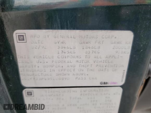 ✅ 1992 Chevrolet Corvette • VIN: 1G1YY33P4N5108890 • Lot: 51611835. Wystawiony na Copart z przebiegiem 76 448 mil. Bezpłatny archiwum sprzedaży aukcyjnych z USA i szczegółowy raport historii pojazdu na DreamBid. Zdjęcie 12.