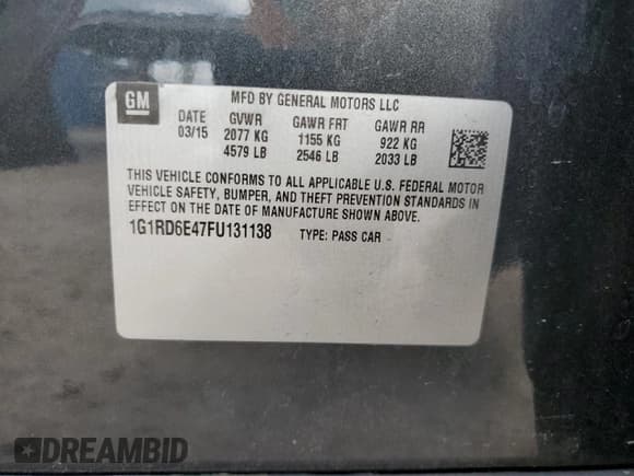 ✅ 2015 Chevrolet Volt • VIN: 1G1RD6E47FU131138 • Lot: 74433724. Wystawiony na Copart z przebiegiem Nie podano. Bezpłatny archiwum sprzedaży aukcyjnych z USA i szczegółowy raport historii pojazdu na DreamBid. Zdjęcie 13.