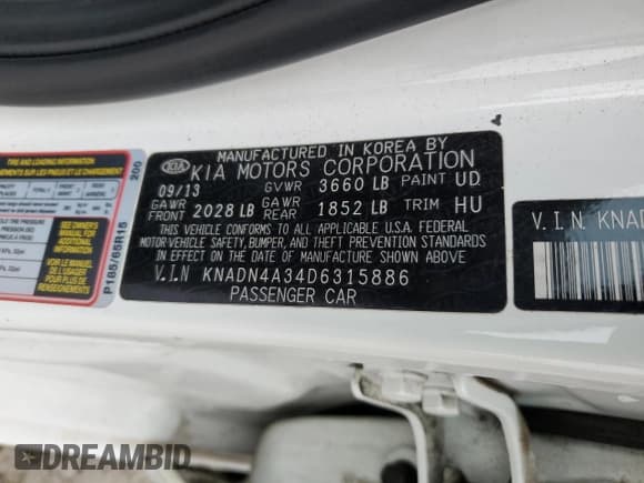 ✅ 2013 Kia Rio EX • VIN: KNADN4A34D6315886 • Лот: 90361365. Опубликован ранее на Copart с пробегом 118 623 миль. Бесплатный доступ к архиву аукционных продаж из США и подробный отчёт об истории автомобиля на DreamBid. Изображение 12.