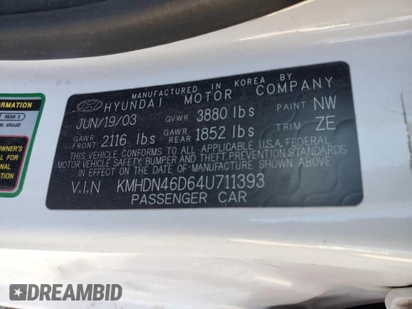 ✅ 2004 Hyundai Elantra GLS • VIN: KMHDN46D64U711393 • Lot: 43731295. Wystawiony na Copart z przebiegiem 69 300 mil. Bezpłatny archiwum sprzedaży aukcyjnych z USA i szczegółowy raport historii pojazdu na DreamBid. Zdjęcie 12.