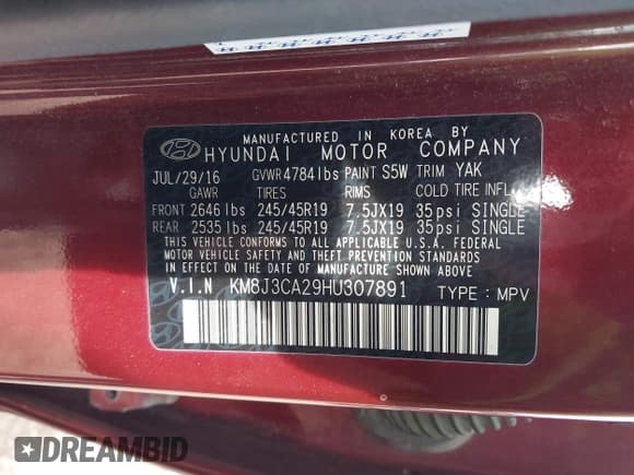 ✅ 2017 Hyundai Tucson Sport • VIN: KM8J3CA29HU307891 • Лот: 43538018. Опубликован ранее на IAAI с пробегом 223 095 миль. Бесплатный доступ к архиву аукционных продаж из США и подробный отчёт об истории автомобиля на DreamBid. Изображение 9.