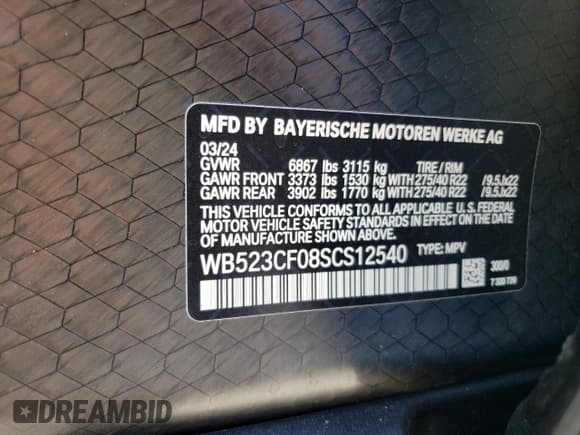 ✅ 2025 BMW iX xDrive50 • VIN: WB523CF08SCS12540 • Lot: 62526624. Wystawiony na Copart z przebiegiem 2 997 mil. Bezpłatny archiwum sprzedaży aukcyjnych z USA i szczegółowy raport historii pojazdu na DreamBid. Zdjęcie 13.