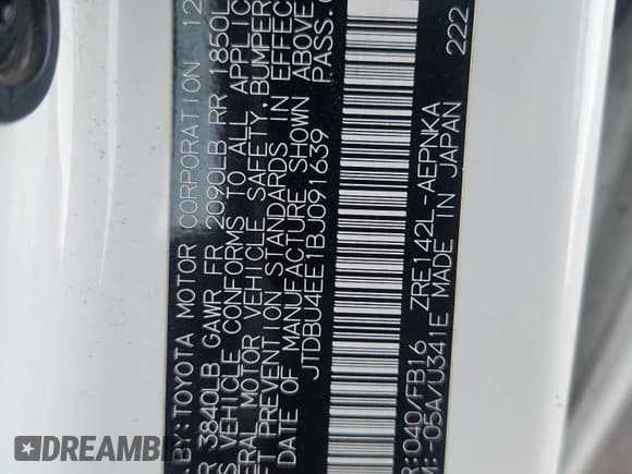 ✅ 2011 Toyota Corolla LE • VIN: JTDBU4EE1BJ091639 • Lot: 92757655. Wystawiony na Copart z przebiegiem 138 332 mil. Bezpłatny archiwum sprzedaży aukcyjnych z USA i szczegółowy raport historii pojazdu na DreamBid. Zdjęcie 12.