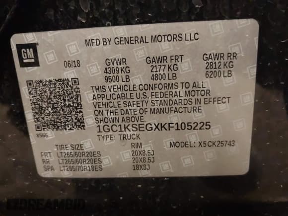 ✅ 2019 Chevrolet Silverado 2500HD LT • VIN: 1GC1KSEGXKF105225 • Лот: 42248875. Опубликован ранее на IAAI с пробегом 89 856 миль. Бесплатный доступ к архиву аукционных продаж из США и подробный отчёт об истории автомобиля на DreamBid. Изображение 9.