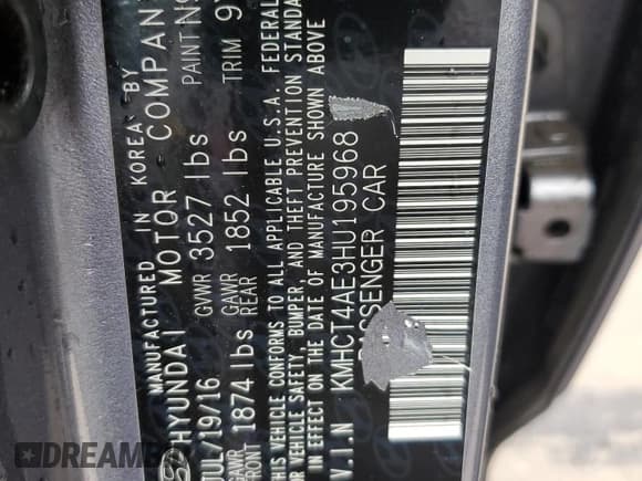 ✅ 2017 Hyundai Accent SE • VIN: KMHCT4AE3HU195968 • Лот: 65662814. Опубликован ранее на Copart с пробегом 97 320 миль. Бесплатный доступ к архиву аукционных продаж из США и подробный отчёт об истории автомобиля на DreamBid. Изображение 12.