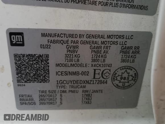 ✅ 2022 Chevrolet Silverado 1500 LT • VIN: 1GCUYDEDXNZ172844 • Лот: 81110255. Опубликован ранее на Copart с пробегом 163 479 миль. Бесплатный доступ к архиву аукционных продаж из США и подробный отчёт об истории автомобиля на DreamBid. Изображение 13.