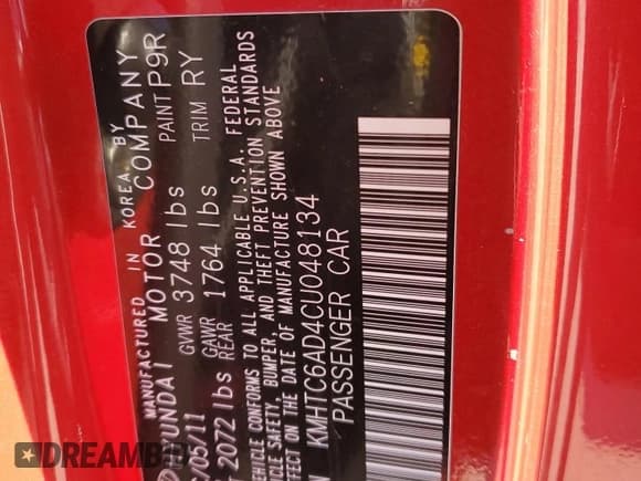 ✅ 2012 Hyundai Veloster w/Gray Int • VIN: KMHTC6AD4CU048134 • Lot: 87953405. Wystawiony na Copart z przebiegiem Nie podano. Bezpłatny archiwum sprzedaży aukcyjnych z USA i szczegółowy raport historii pojazdu na DreamBid. Zdjęcie 12.