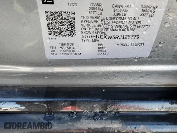 ✅ 2024 Buick Enclave Premium • VIN: 5GAERCKW5RJ126779 • Лот: 58373065. Опубликован ранее на Copart с пробегом 41 625 миль. Бесплатный доступ к архиву аукционных продаж из США и подробный отчёт об истории автомобиля на DreamBid. Изображение 14.