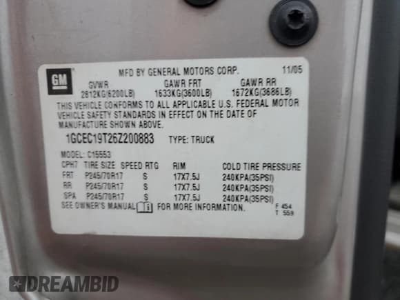 ✅ 2006 Chevrolet Silverado 1500 LT1 • VIN: 1GCEC19T26Z200883 • Лот: 49332275. Опубликован ранее на Copart с пробегом 138 120 миль. Бесплатный доступ к архиву аукционных продаж из США и подробный отчёт об истории автомобиля на DreamBid. Изображение 12.