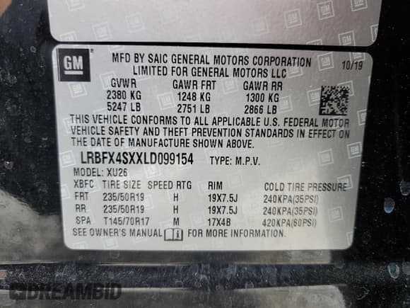 ✅ 2020 Buick Envision Premium II • VIN: LRBFX4SXXLD099154 • Lot: 64270225. Wystawiony na Copart z przebiegiem 67 555 mil. Bezpłatny archiwum sprzedaży aukcyjnych z USA i szczegółowy raport historii pojazdu na DreamBid. Zdjęcie 13.