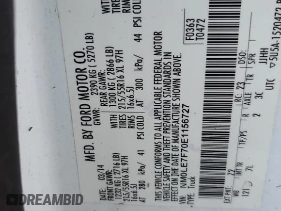 ✅ 2014 Ford Transit Connect XLT • VIN: NM0LE7F70E1156727 • Lot: 71090055. Wystawiony na Copart z przebiegiem 204 798 mil. Bezpłatny archiwum sprzedaży aukcyjnych z USA i szczegółowy raport historii pojazdu na DreamBid. Zdjęcie 13.