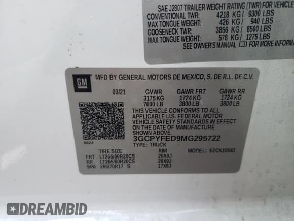 ✅ 2021 Chevrolet Silverado 1500 LT Trail Boss • VIN: 3GCPYFED9MG295722 • Lot: 70243144. Wystawiony na Copart z przebiegiem 76 753 mil. Bezpłatny archiwum sprzedaży aukcyjnych z USA i szczegółowy raport historii pojazdu na DreamBid. Zdjęcie 13.