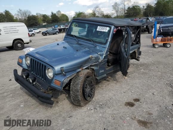 ✅ 1999 Jeep Wrangler Sport • VIN: 1J4FY19S5XP454396 • Лот: 52595915. Опубликован ранее на Copart с пробегом 265 004 миль. Бесплатный доступ к архиву аукционных продаж из США и подробный отчёт об истории автомобиля на DreamBid. Изображение 1.