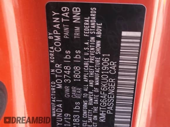 2019 Hyundai Veloster 2.0 z VIN KMHTG6AF6KU019061, wystawiony jako Copart lot #51016785 z przebiegiem 51 527 mil mil oraz Czysty tytuł • Clean title. Historia ofert i sprzedaży dostępna na DreamBid. Obrazek 12.