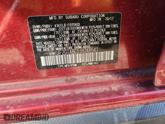 ✅ 2018 Subaru Crosstrek Premium • VIN: JF2GTABC1JH248541 • Lot: 81291395. Wystawiony na Copart z przebiegiem 52 488 mil. Bezpłatny archiwum sprzedaży aukcyjnych z USA i szczegółowy raport historii pojazdu na DreamBid. Zdjęcie 13.