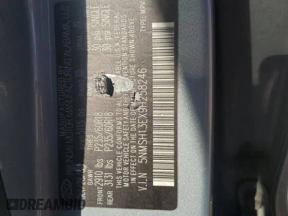 2009 Hyundai Santa Fe Limited z VIN 5NMSH13EX9H258246, wystawiony jako Copart lot #87413395 z przebiegiem 175 036 mil mil oraz Czysty tytuł • Clean title. Historia ofert i sprzedaży dostępna na DreamBid. Obrazek 13.