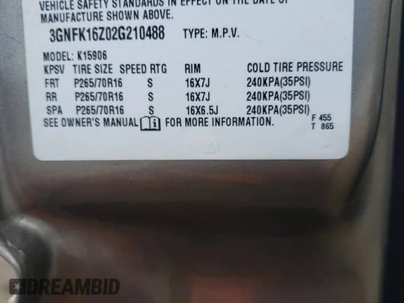 2002 Chevrolet Suburban LS с VIN 3GNFK16Z02G210488, выставлен на аукционе Copart как лот 75819804 с пробегом 278 873 миль миль и Списание • Salvage title. История ставок и продаж доступна на DreamBid. Изображение 15.