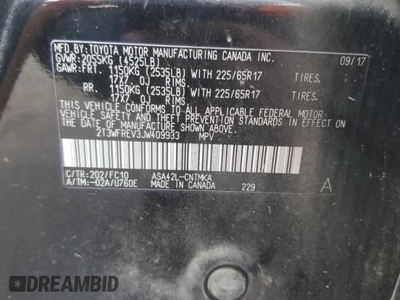 ✅ 2018 Toyota RAV4 XLE • VIN: 2T3WFREV3JW409933 • Lot: 81956575. Listed on Copart with 155,094 mi. Free auction sales archive from the USA and detailed vehicle history report at DreamBid. Image 13.