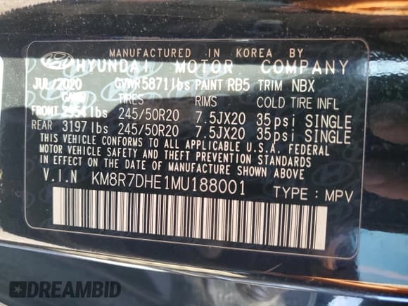 ✅ 2021 Hyundai Palisade Calligraphy • VIN: KM8R7DHE1MU188001 • Лот: 86180394. Опубликован ранее на Copart с пробегом 128 722 миль. Бесплатный доступ к архиву аукционных продаж из США и подробный отчёт об истории автомобиля на DreamBid. Изображение 13.