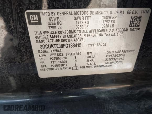 ✅ 2015 Chevrolet Silverado 1500 High Country • VIN: 3GCUKTEJ8FG188415 • Лот: 42199905. Опубликован ранее на IAAI с пробегом 116 050 миль. Бесплатный доступ к архиву аукционных продаж из США и подробный отчёт об истории автомобиля на DreamBid. Изображение 9.