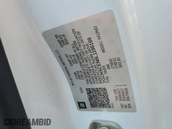 ✅ 2020 Chevrolet Colorado 2WD LT • VIN: 1GCHSCEN6L1196169 • Лот: 80739065. Опубликован ранее на Copart с пробегом 117 588 миль. Бесплатный доступ к архиву аукционных продаж из США и подробный отчёт об истории автомобиля на DreamBid. Изображение 12.