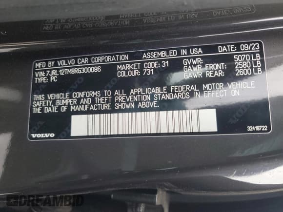 ✅ 2024 Volvo S60 Ultimate Dark Theme • VIN: 7JRL12TM8RG300086 • Lot: 43967795. Wystawiony na Copart z przebiegiem 17 675 mil. Bezpłatny archiwum sprzedaży aukcyjnych z USA i szczegółowy raport historii pojazdu na DreamBid. Zdjęcie 14.