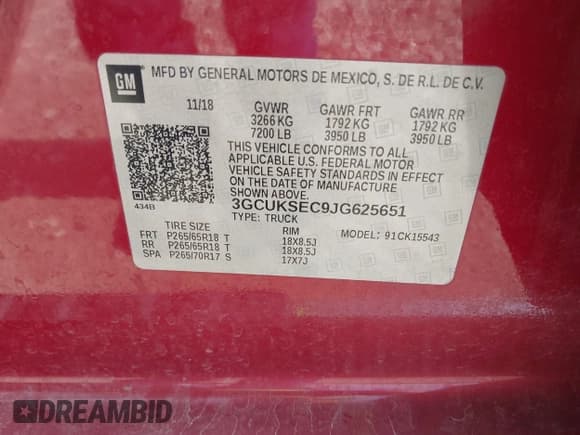 ✅ 2018 Chevrolet Silverado 1500 LTZ • VIN: 3GCUKSEC9JG625651 • Lot: 42664292. Wystawiony na IAAI z przebiegiem 72 562 mil. Bezpłatny archiwum sprzedaży aukcyjnych z USA i szczegółowy raport historii pojazdu na DreamBid. Zdjęcie 9.
