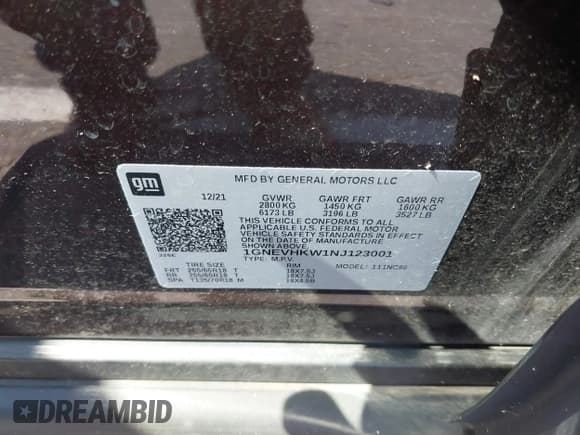 ✅ 2022 Chevrolet Traverse LT • VIN: 1GNEVHKW1NJ123001 • Lot: 42672210. Wystawiony na IAAI z przebiegiem 39 196 mil. Bezpłatny archiwum sprzedaży aukcyjnych z USA i szczegółowy raport historii pojazdu na DreamBid. Zdjęcie 9.