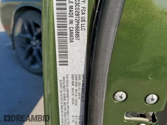 ✅ 2023 Dodge Challenger R/T • VIN: 2C3CDZBT2PH668857 • Лот: 84926115. Опубликован ранее на Copart с пробегом 18 818 миль. Бесплатный доступ к архиву аукционных продаж из США и подробный отчёт об истории автомобиля на DreamBid. Изображение 12.