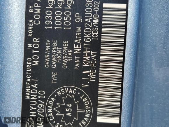 ✅ 2010 Hyundai Genesis Coupe Premium • VIN: KMHHT6KD2AU036789 • Лот: 68189095. Опубликован ранее на Copart с пробегом 83 387 миль. Бесплатный доступ к архиву аукционных продаж из США и подробный отчёт об истории автомобиля на DreamBid. Изображение 13.