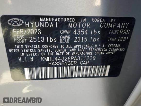 ✅ 2023 Hyundai Sonata SEL Plus • VIN: KMHL44J26PA311229 • Лот: 85601825. Опубликован ранее на Copart с пробегом 35 404 миль. Бесплатный доступ к архиву аукционных продаж из США и подробный отчёт об истории автомобиля на DreamBid. Изображение 12.