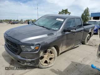 2021 Ram 1500 Big Horn with VIN 1C6SRFBT5MN682981, listed as a Copart auction lot 80317015 with 34,431 mi miles and Clean title. Bid and sale history available at DreamBid. Image 1.