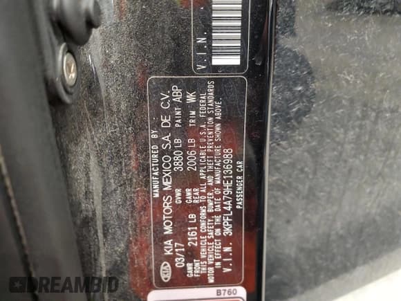 ✅ 2017 Kia Forte LX • VIN: 3KPFL4A79HE136988 • Лот: 82612125. Опубликован ранее на Copart с пробегом 152 458 миль. Бесплатный доступ к архиву аукционных продаж из США и подробный отчёт об истории автомобиля на DreamBid. Изображение 12.