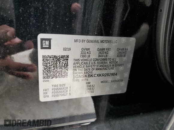 ✅ 2019 Chevrolet Tahoe LT • VIN: 1GNSKBKCXKR282904 • Lot: 87095225. Wystawiony na Copart z przebiegiem 157 100 mil. Bezpłatny archiwum sprzedaży aukcyjnych z USA i szczegółowy raport historii pojazdu na DreamBid. Zdjęcie 13.