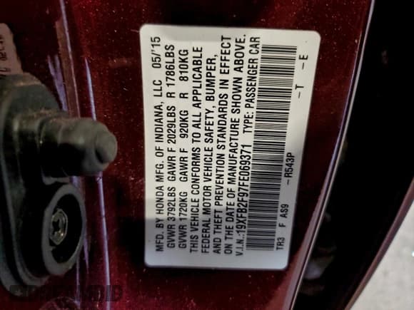 ✅ 2015 Honda Civic EX-L • VIN: 19XFB2F97FE069371 • Lot: 94264225. Wystawiony na Copart z przebiegiem 106 495 mil. Bezpłatny archiwum sprzedaży aukcyjnych z USA i szczegółowy raport historii pojazdu na DreamBid. Zdjęcie 12.