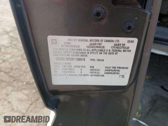 ✅ 1999 Chevrolet Silverado 1500 LS • VIN: 2GCEC19T9X1198916 • Лот: 71134324. Опубликован ранее на Copart с пробегом Не указан. Бесплатный доступ к архиву аукционных продаж из США и подробный отчёт об истории автомобиля на DreamBid. Изображение 13.